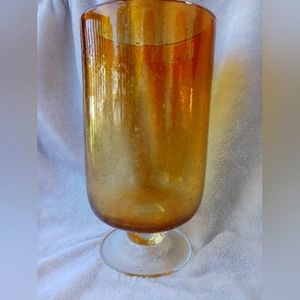 Clear & Amber Glass Bubble Hurricane